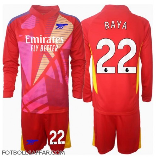 Arsenal David Raya #22 Målvakt Bortadräkt Barn 2024-25 Långärmad (+ Korta byxor)